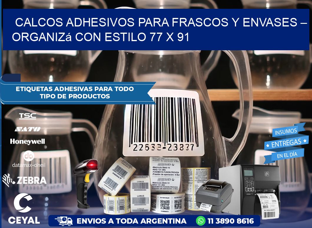 Calcos Adhesivos para Frascos y Envases – Organizá con Estilo 77 x 91