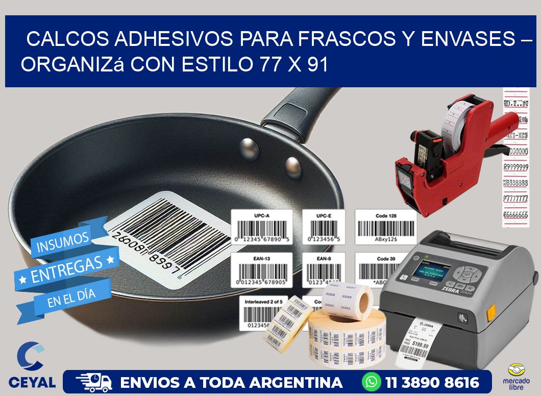 Calcos Adhesivos para Frascos y Envases – Organizá con Estilo 77 x 91