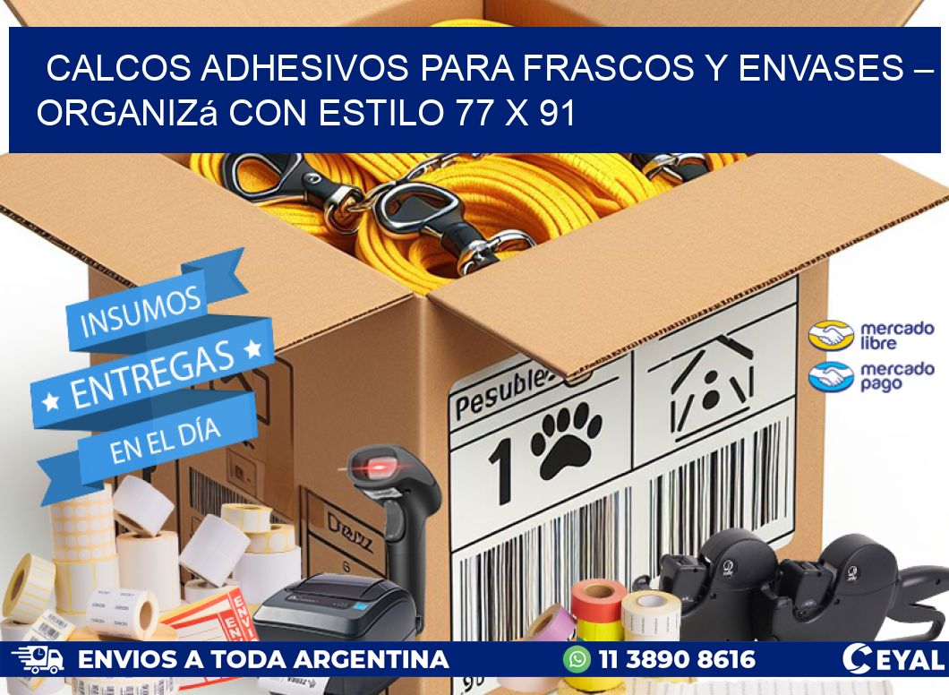 Calcos Adhesivos para Frascos y Envases – Organizá con Estilo 77 x 91