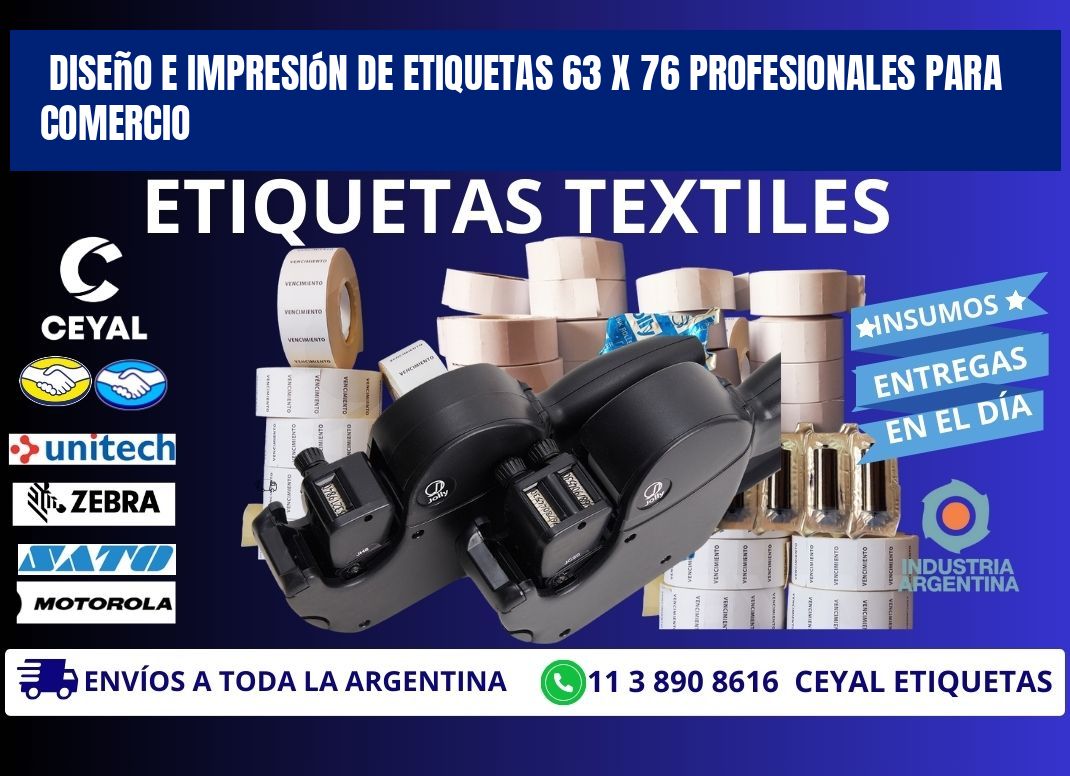 Diseño e Impresión de Etiquetas 63 x 76 Profesionales para Comercio