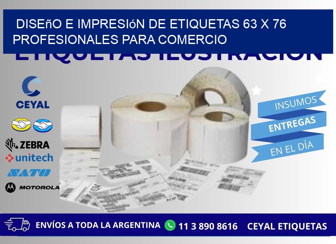 Diseño e Impresión de Etiquetas 63 x 76 Profesionales para Comercio