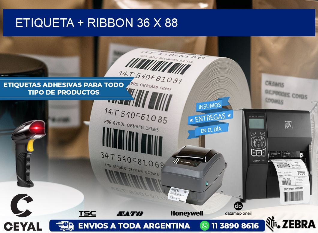 ETIQUETA + RIBBON 36 x 88