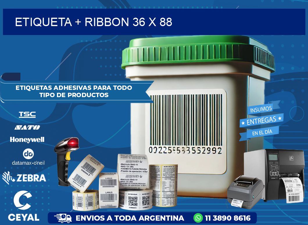 ETIQUETA + RIBBON 36 x 88