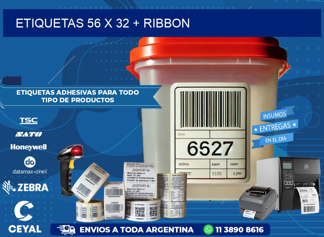 ETIQUETAS 56 x 32 + RIBBON