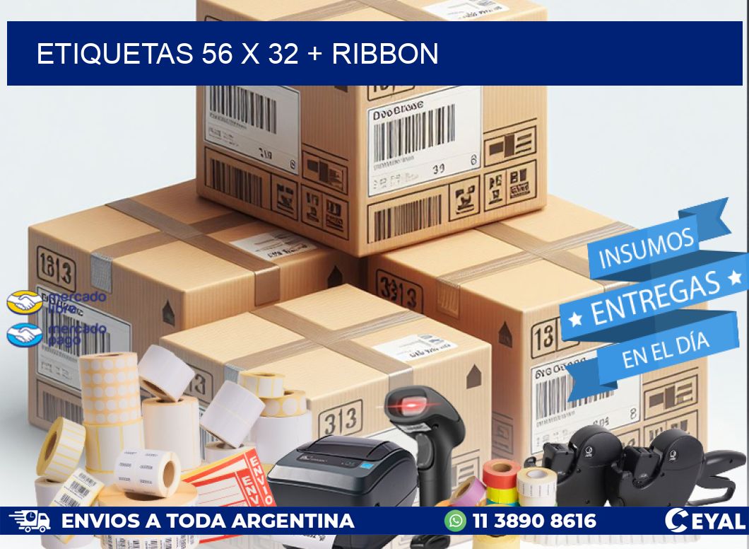 ETIQUETAS 56 x 32 + RIBBON