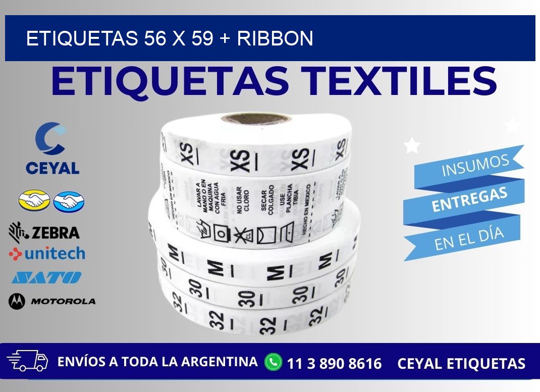 ETIQUETAS 56 x 59 + RIBBON