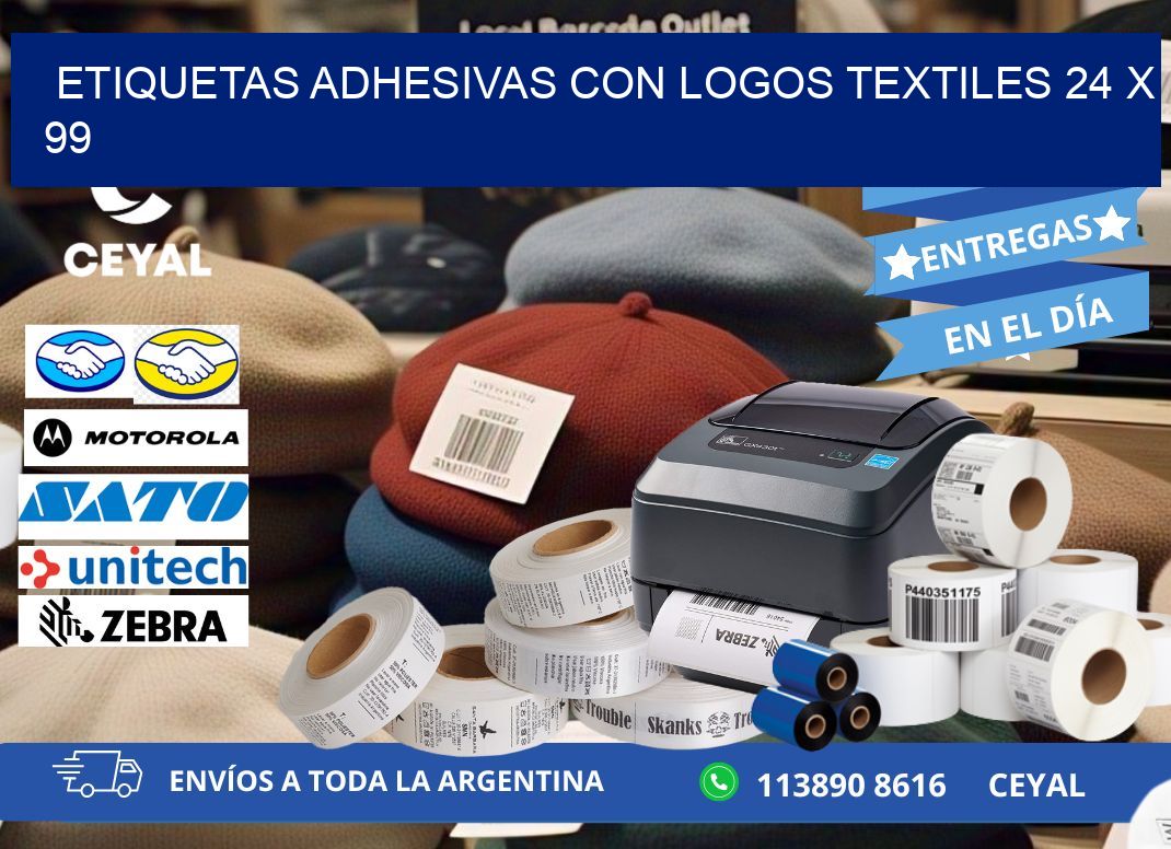 ETIQUETAS ADHESIVAS CON LOGOS TEXTILES 24 x 99