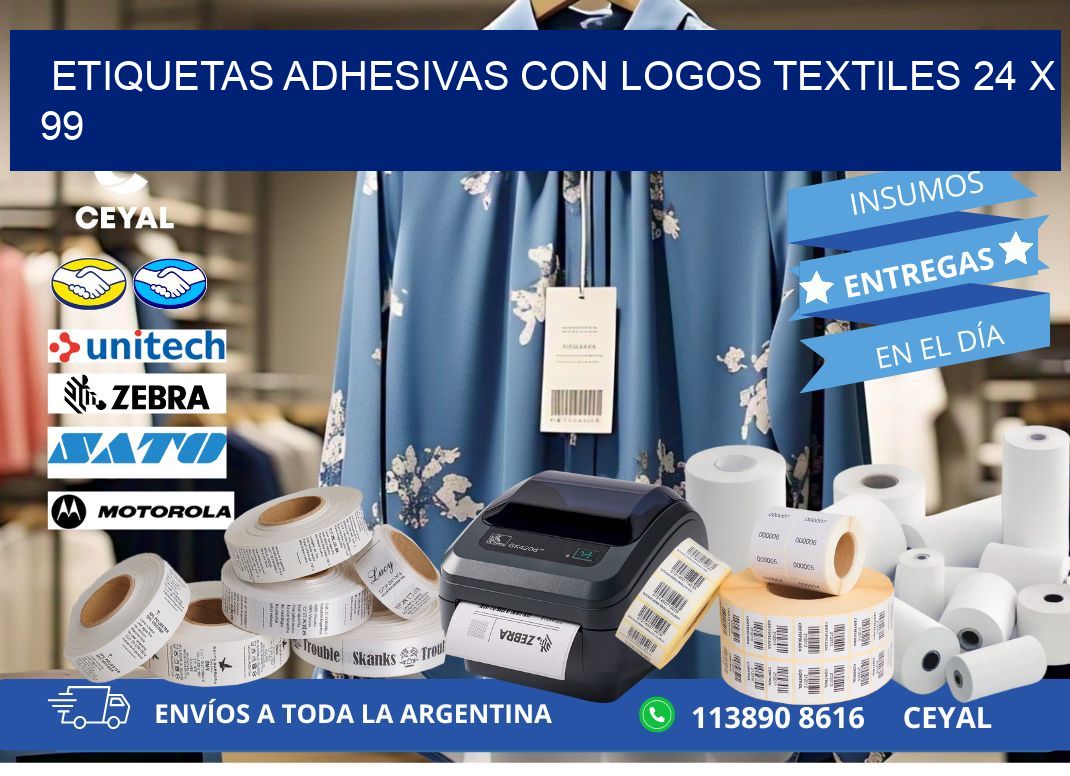 ETIQUETAS ADHESIVAS CON LOGOS TEXTILES 24 x 99