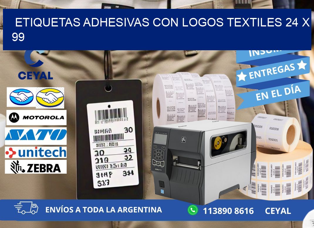 ETIQUETAS ADHESIVAS CON LOGOS TEXTILES 24 x 99