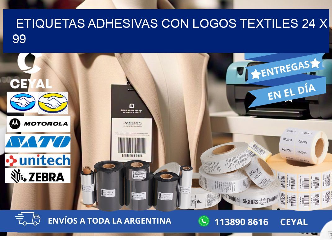 ETIQUETAS ADHESIVAS CON LOGOS TEXTILES 24 x 99