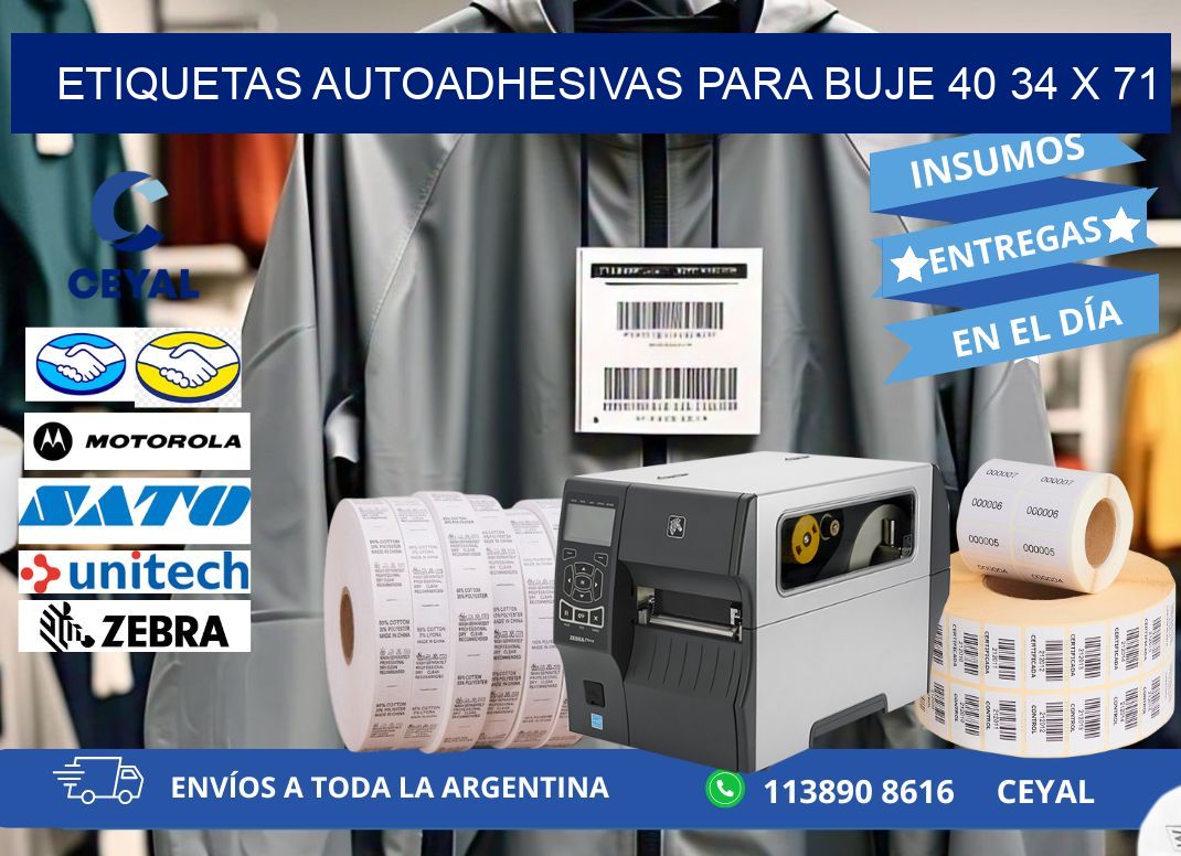 ETIQUETAS AUTOADHESIVAS PARA BUJE 40 34 x 71