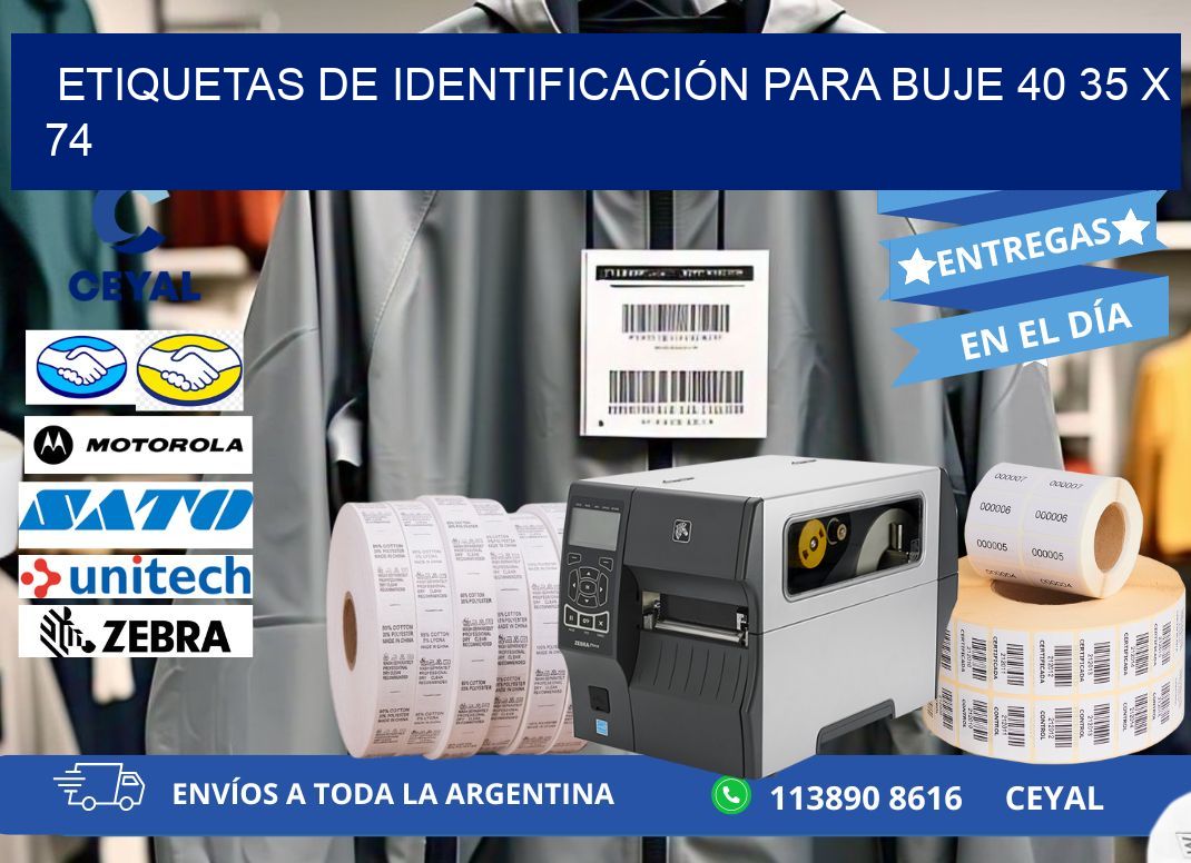 ETIQUETAS DE IDENTIFICACIÓN PARA BUJE 40 35 x 74