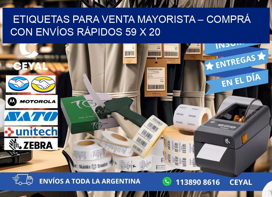 ETIQUETAS PARA VENTA MAYORISTA – COMPRÁ CON ENVÍOS RÁPIDOS 59 x 20