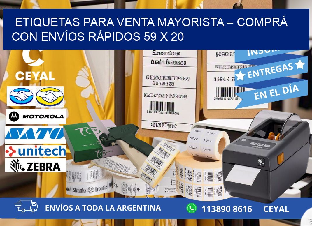 ETIQUETAS PARA VENTA MAYORISTA – COMPRÁ CON ENVÍOS RÁPIDOS 59 x 20