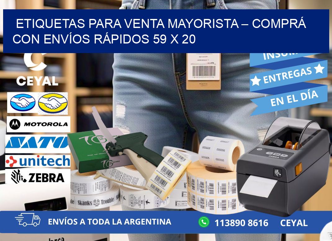 ETIQUETAS PARA VENTA MAYORISTA – COMPRÁ CON ENVÍOS RÁPIDOS 59 x 20