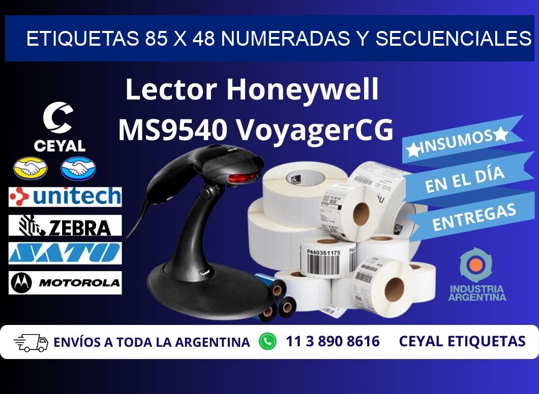 Etiquetas 85 x 48 Numeradas y Secuenciales