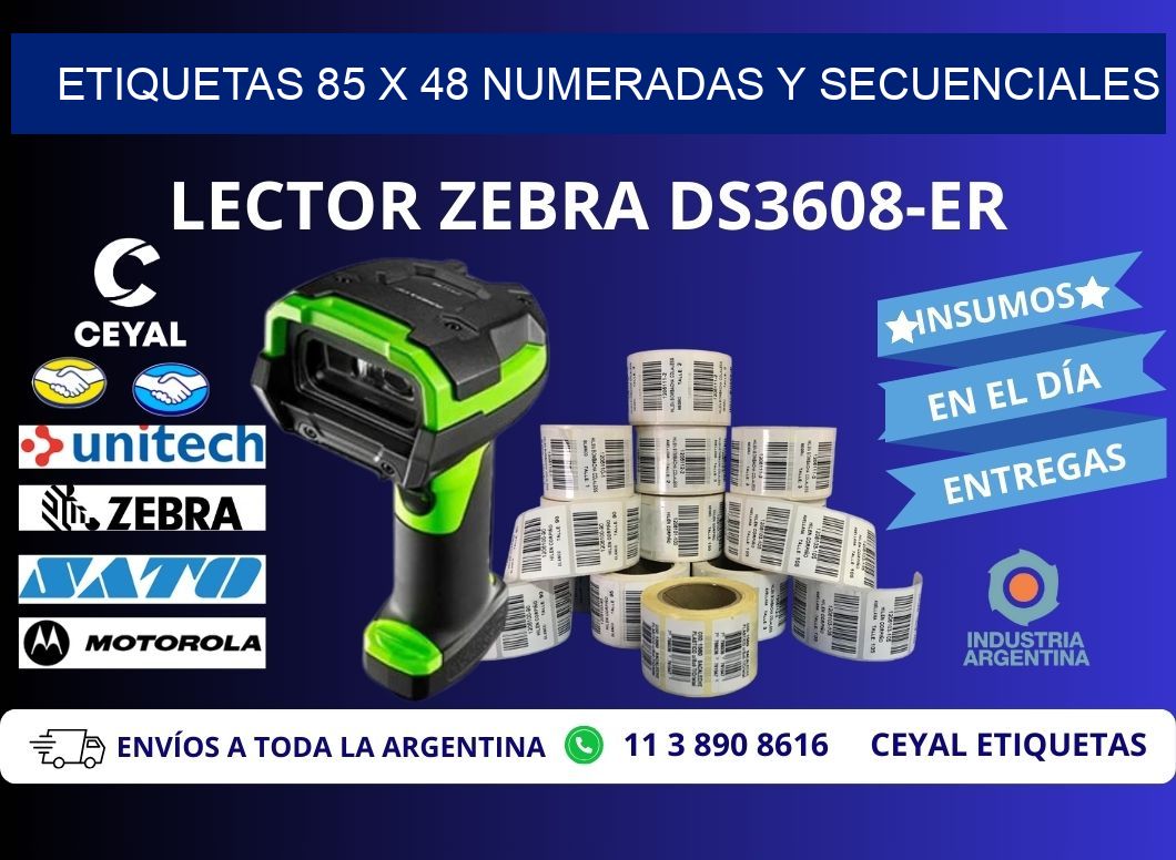 Etiquetas 85 x 48 Numeradas y Secuenciales