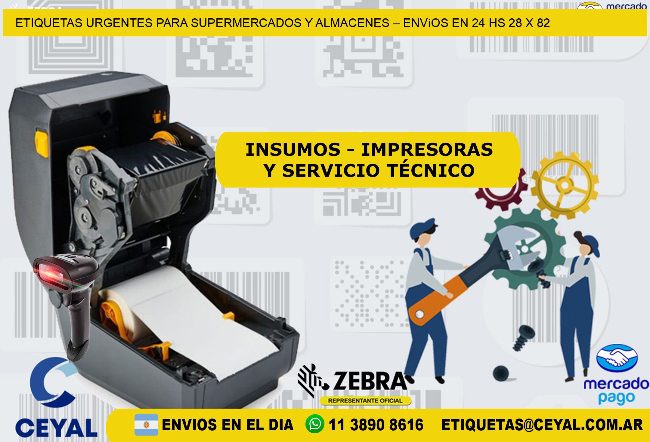 Etiquetas Urgentes para Supermercados y Almacenes – Envíos en 24 hs 28 x 82