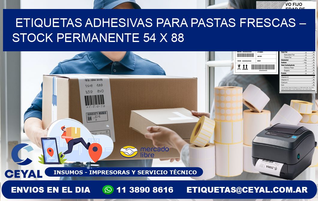 Etiquetas adhesivas para pastas frescas – Stock permanente 54 x 88