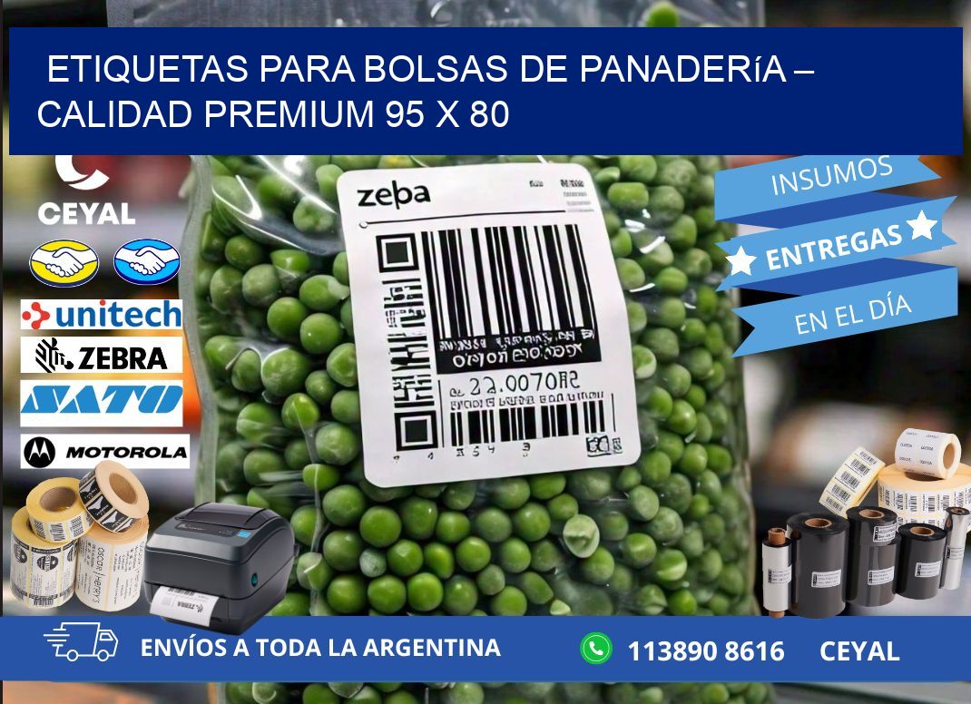 Etiquetas para bolsas de panadería – Calidad premium 95 x 80