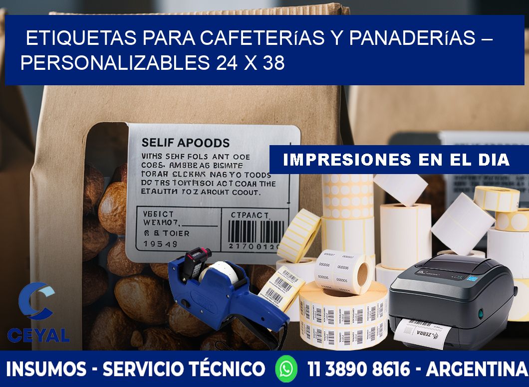 Etiquetas para cafeterías y panaderías – Personalizables 24 x 38