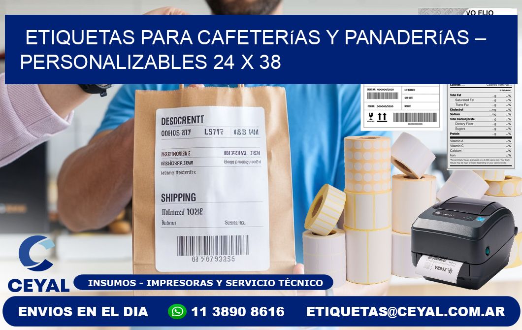 Etiquetas para cafeterías y panaderías – Personalizables 24 x 38