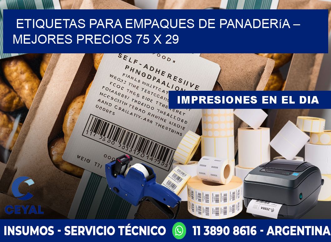 Etiquetas para empaques de panadería – Mejores precios 75 x 29