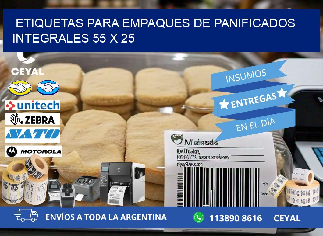 Etiquetas para empaques de panificados integrales 55 x 25