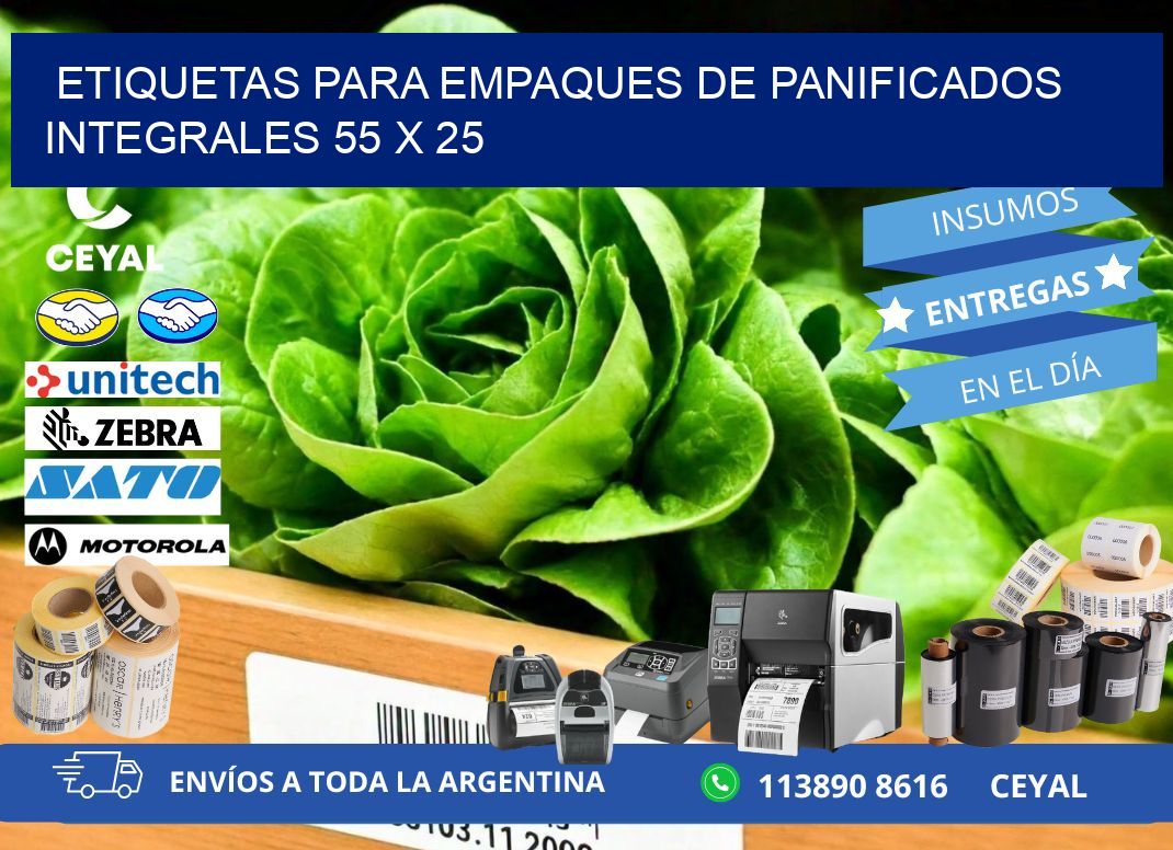 Etiquetas para empaques de panificados integrales 55 x 25