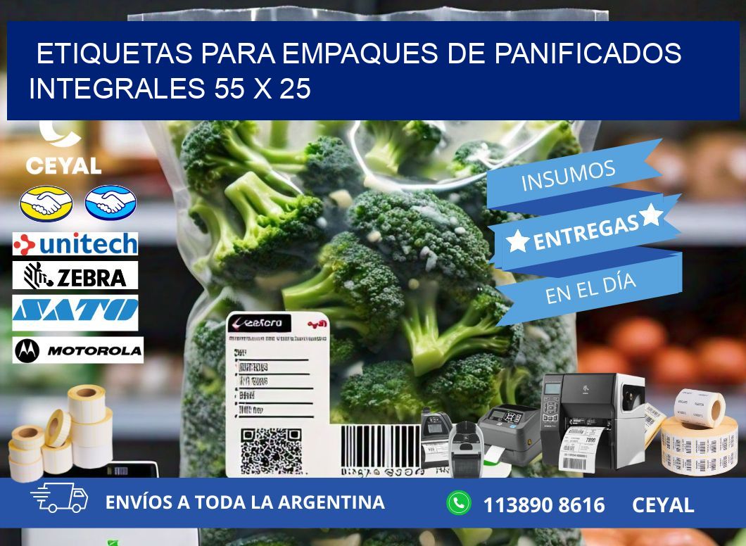 Etiquetas para empaques de panificados integrales 55 x 25