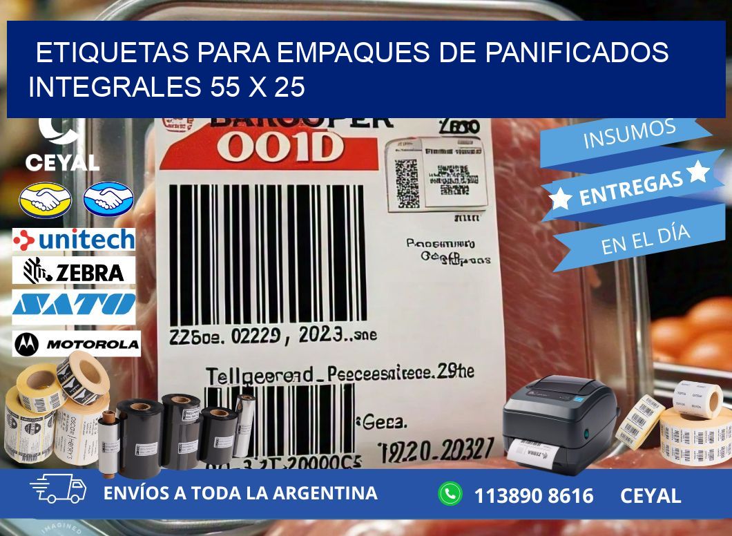 Etiquetas para empaques de panificados integrales 55 x 25