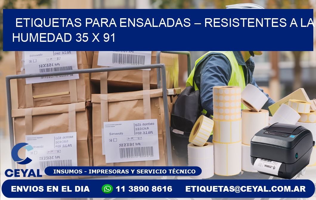 Etiquetas para ensaladas – Resistentes a la humedad 35 x 91