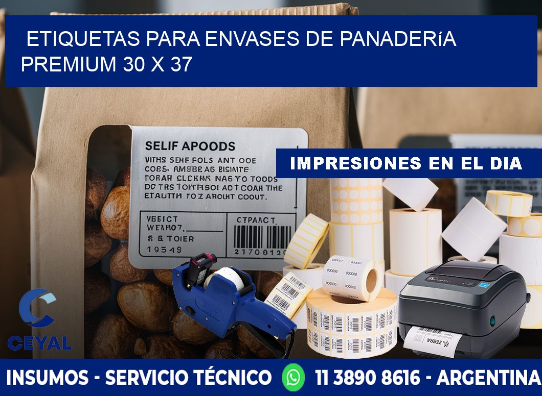 Etiquetas para envases de panadería premium 30 x 37