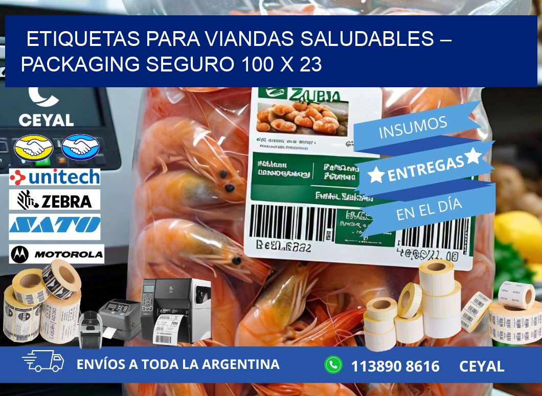 Etiquetas para viandas saludables – Packaging seguro 100 x 23