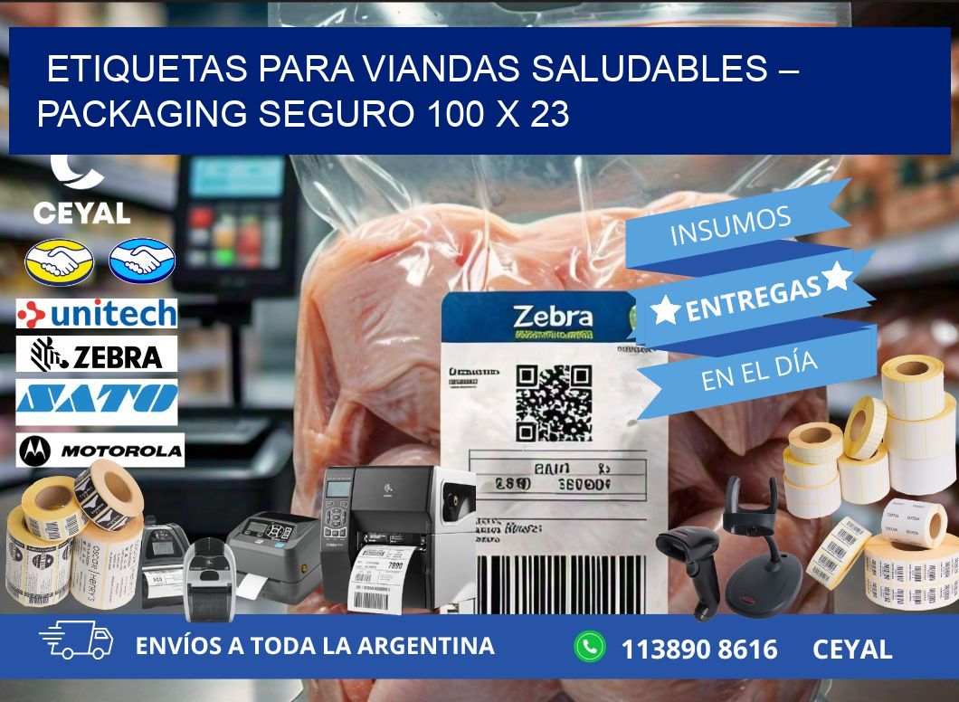 Etiquetas para viandas saludables – Packaging seguro 100 x 23