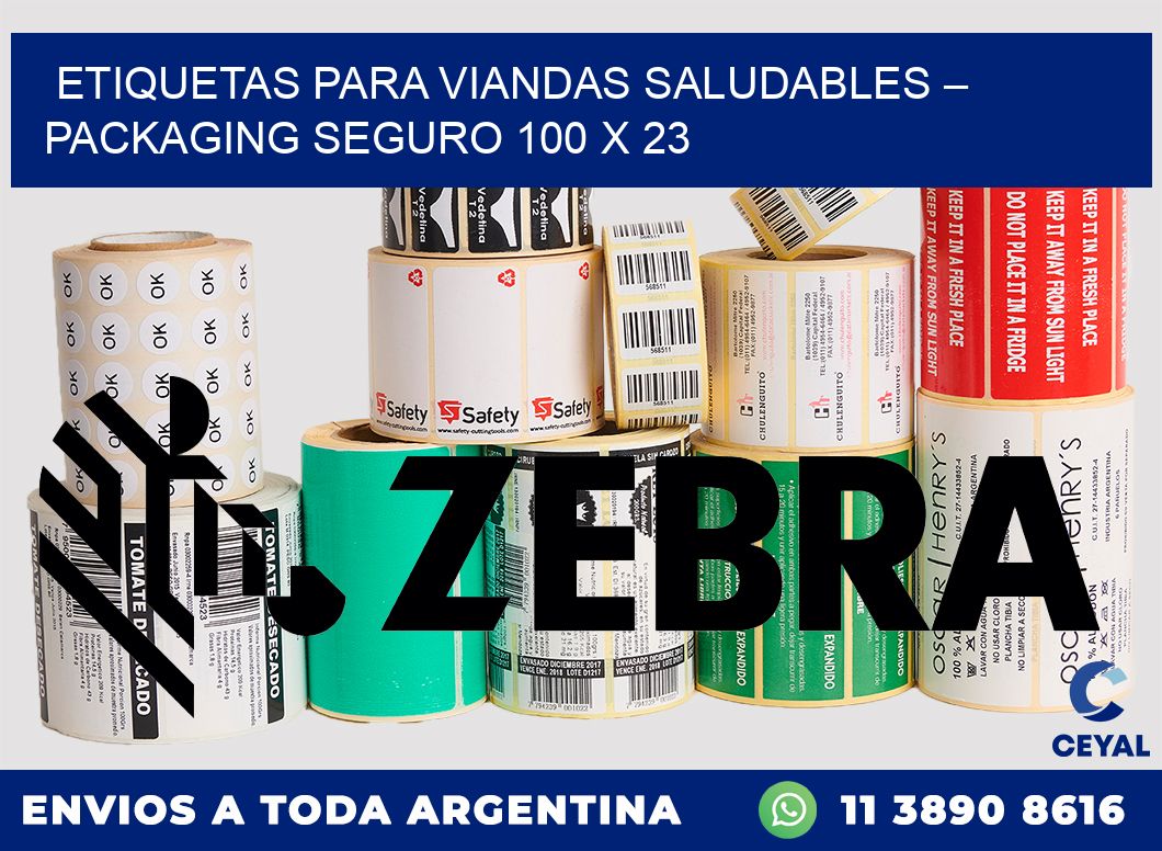 Etiquetas para viandas saludables – Packaging seguro 100 x 23