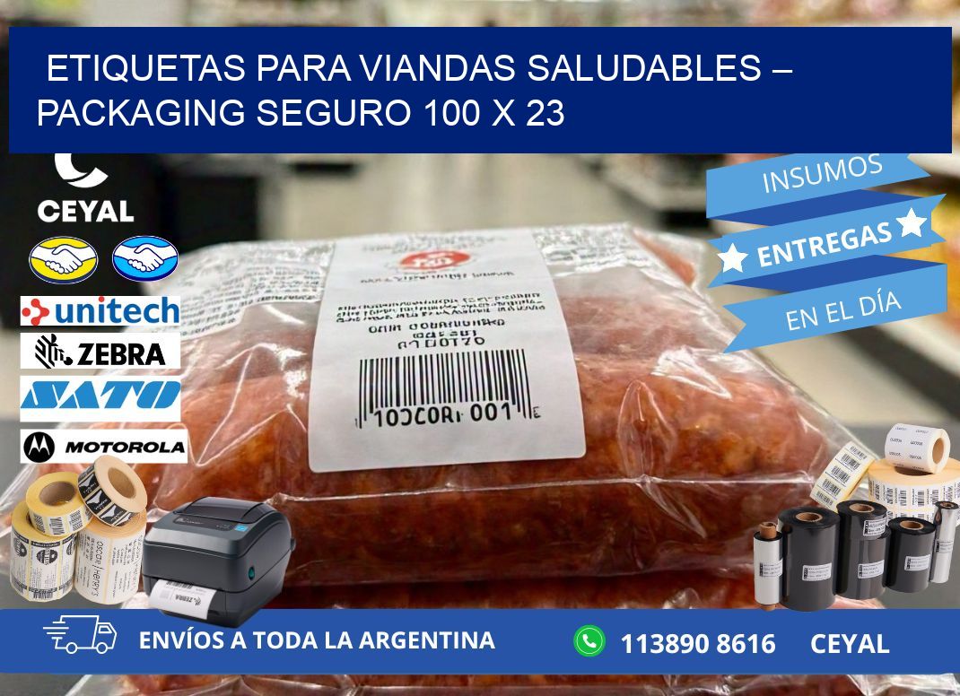 Etiquetas para viandas saludables – Packaging seguro 100 x 23