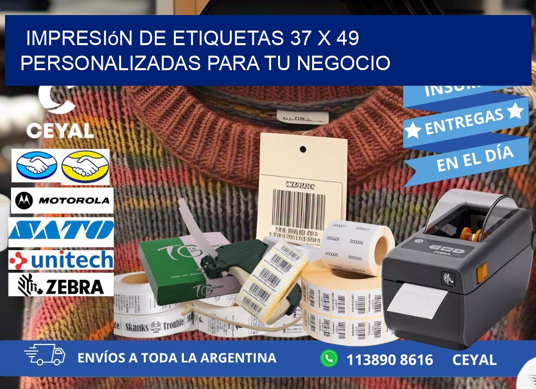 Impresión de Etiquetas 37 x 49 Personalizadas para tu Negocio