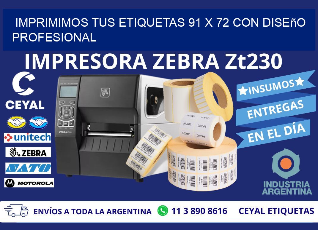 Imprimimos tus Etiquetas 91 x 72 con Diseño Profesional