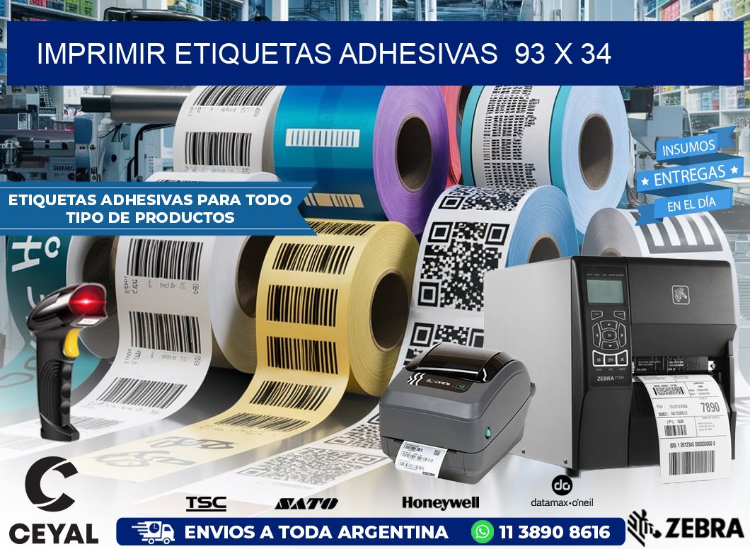 Imprimir Etiquetas adhesivas  93 x 34