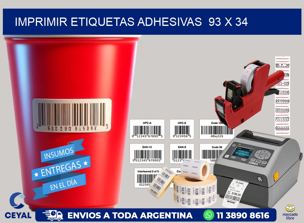 Imprimir Etiquetas adhesivas  93 x 34