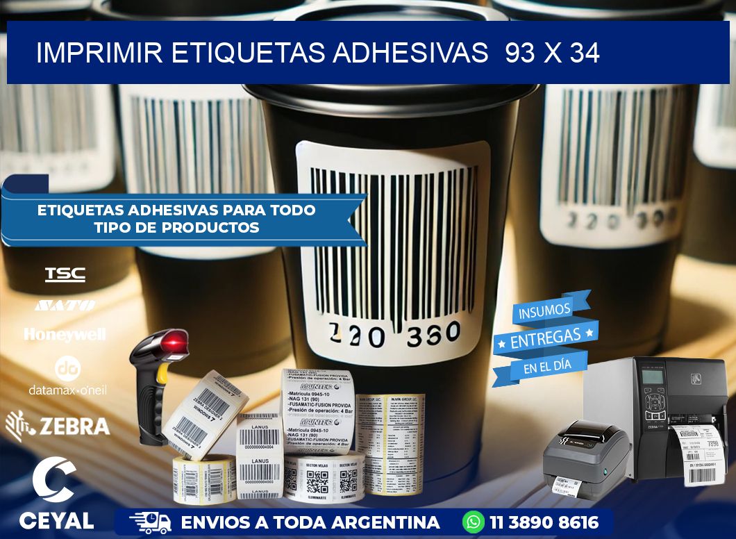 Imprimir Etiquetas adhesivas  93 x 34