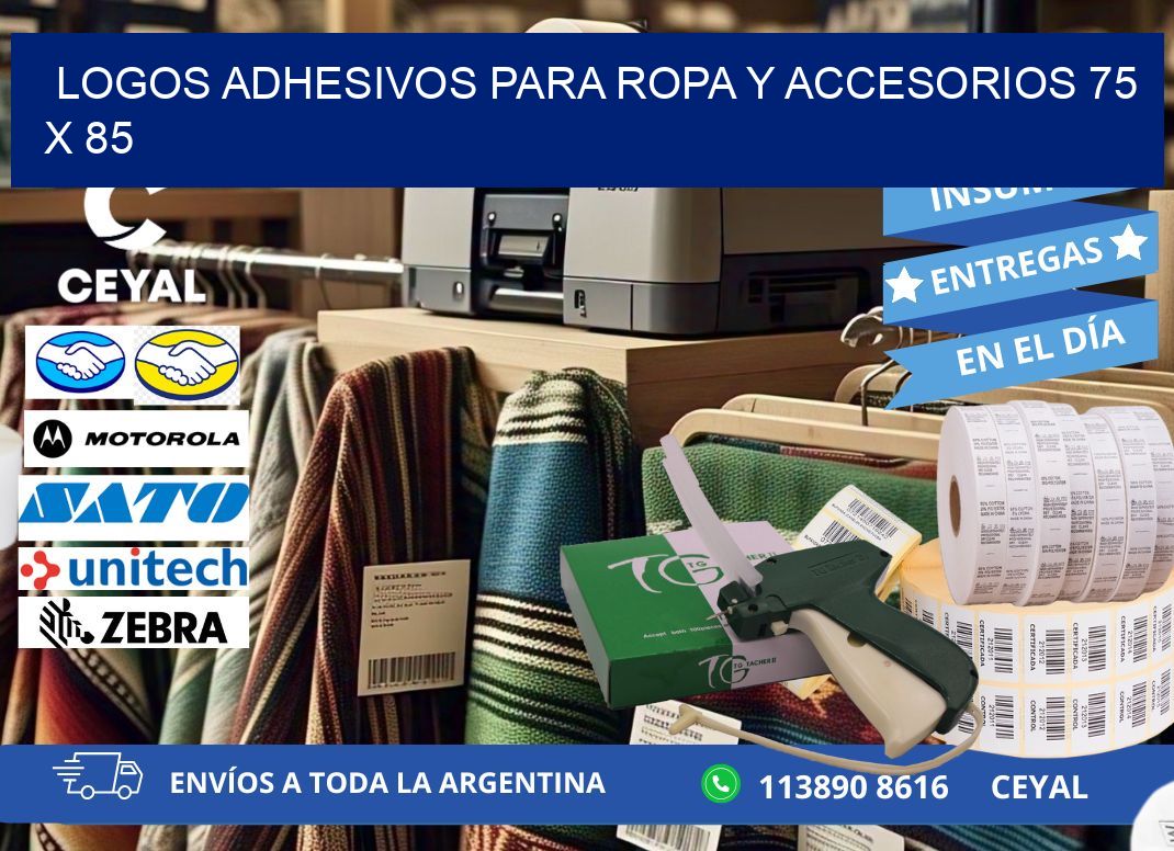 LOGOS ADHESIVOS PARA ROPA Y ACCESORIOS 75 x 85