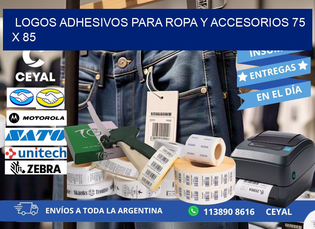 LOGOS ADHESIVOS PARA ROPA Y ACCESORIOS 75 x 85