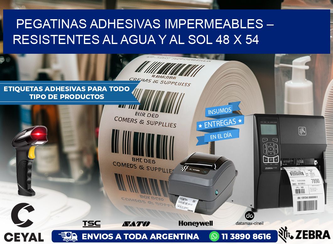 Pegatinas Adhesivas Impermeables – Resistentes al Agua y al Sol 48 x 54