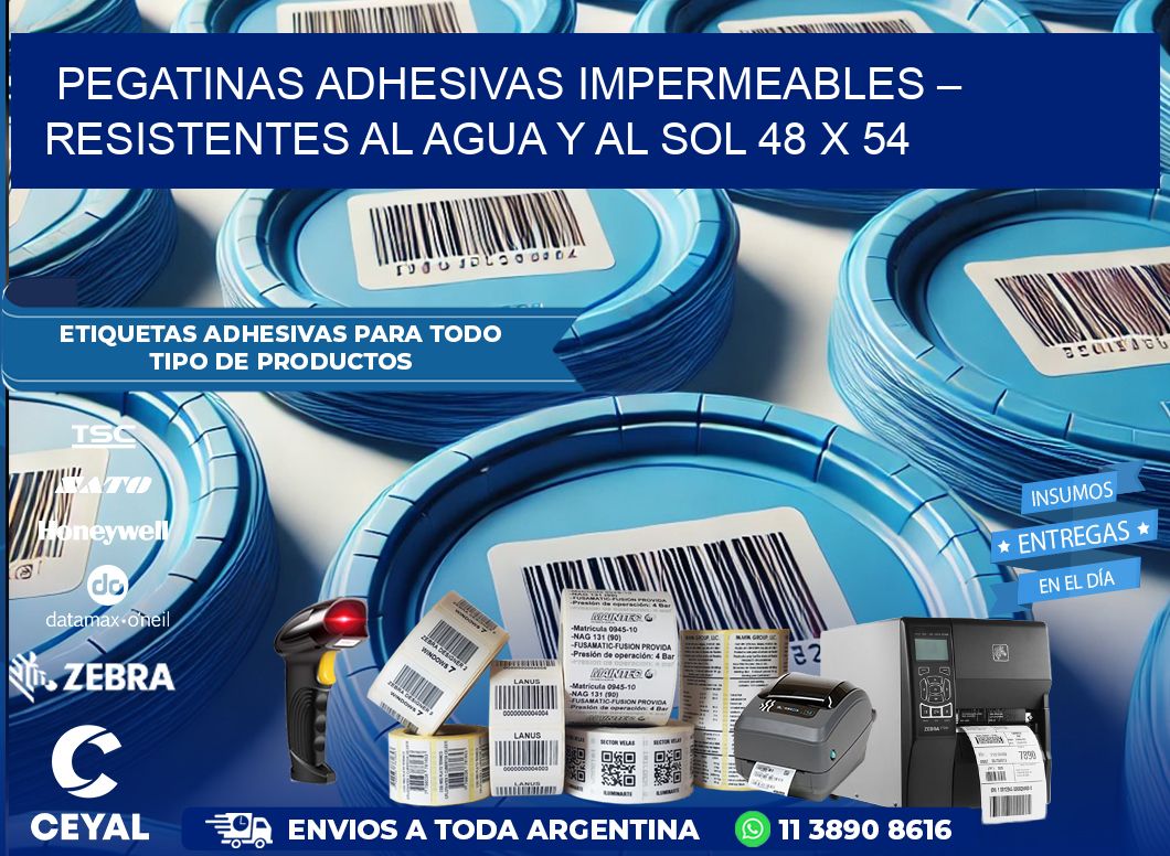 Pegatinas Adhesivas Impermeables – Resistentes al Agua y al Sol 48 x 54