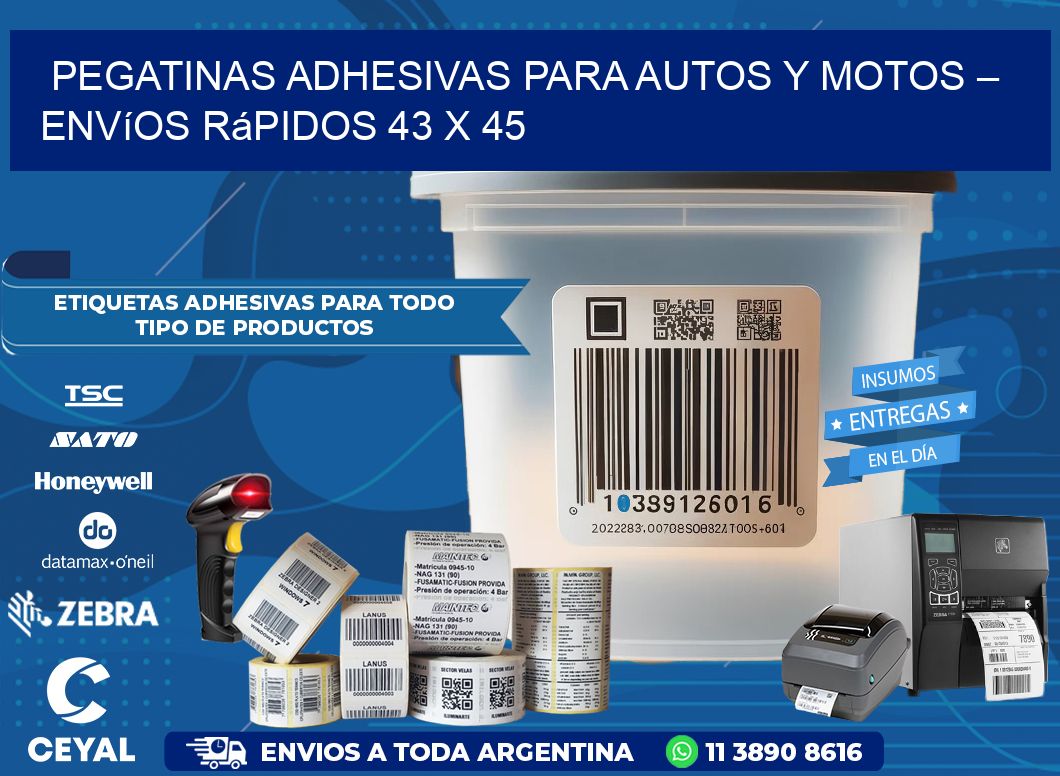 Pegatinas Adhesivas para Autos y Motos – Envíos Rápidos 43 x 45