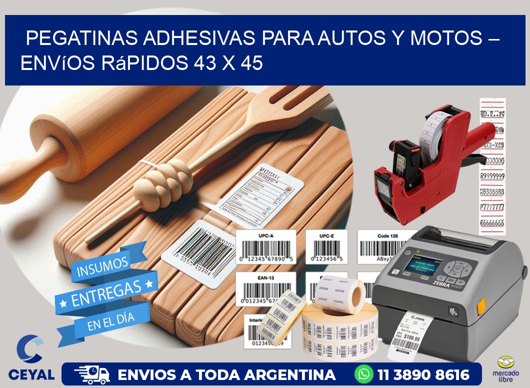 Pegatinas Adhesivas para Autos y Motos – Envíos Rápidos 43 x 45