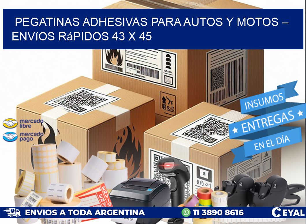 Pegatinas Adhesivas para Autos y Motos – Envíos Rápidos 43 x 45