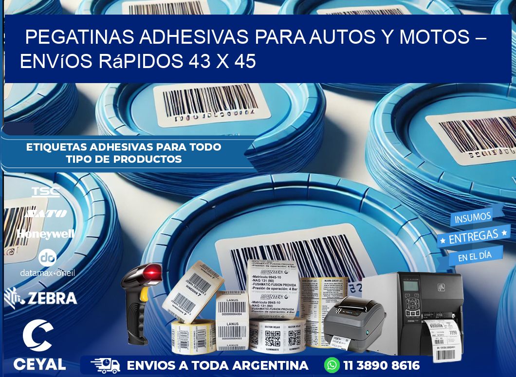 Pegatinas Adhesivas para Autos y Motos – Envíos Rápidos 43 x 45